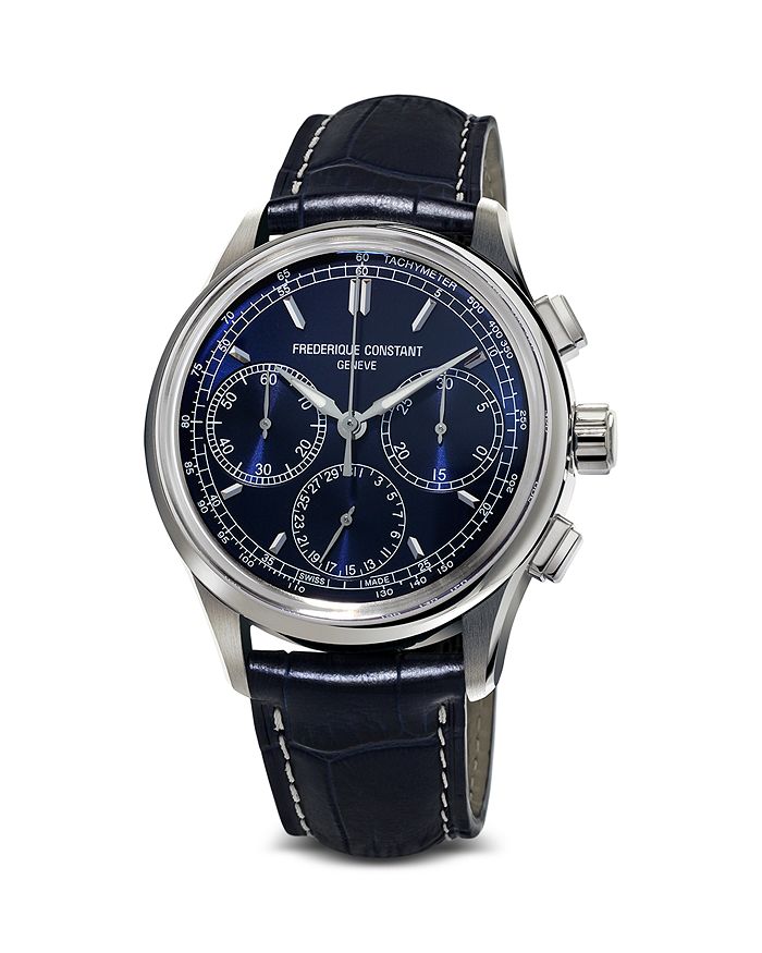 Frederique Constant Flyback Chronograph Manufacture Watch, 42mm In Silver