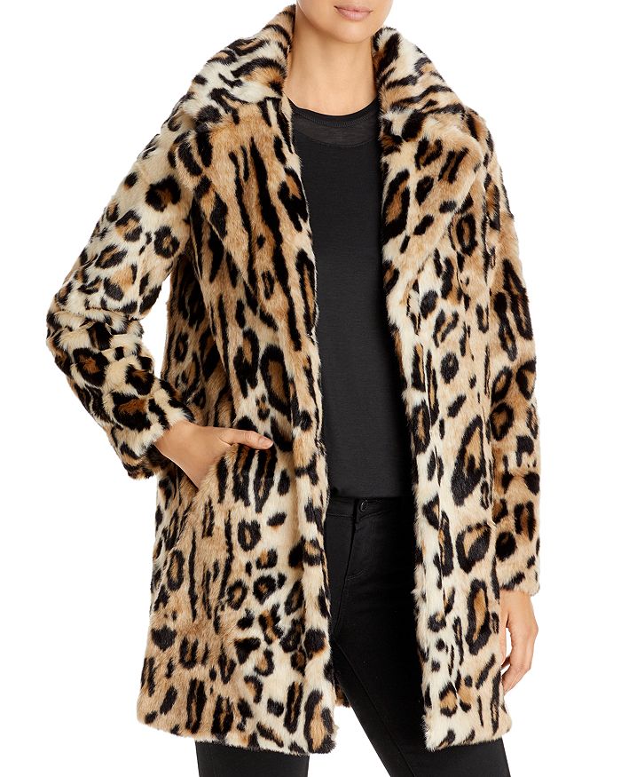 Apparis Lana Leopard Print Faux Fur Coat |