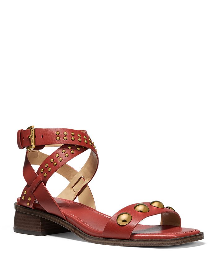 michael kors garner studded burnished leather flatform