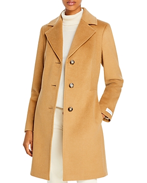Shop Calvin Klein Mid-length Coat In Camel