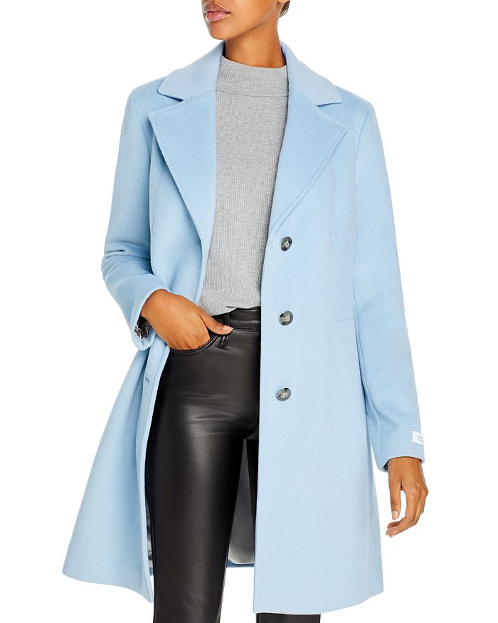 Calvin Klein Mid Length Coat, Peacoat Blue Beer Garden Tablecloth