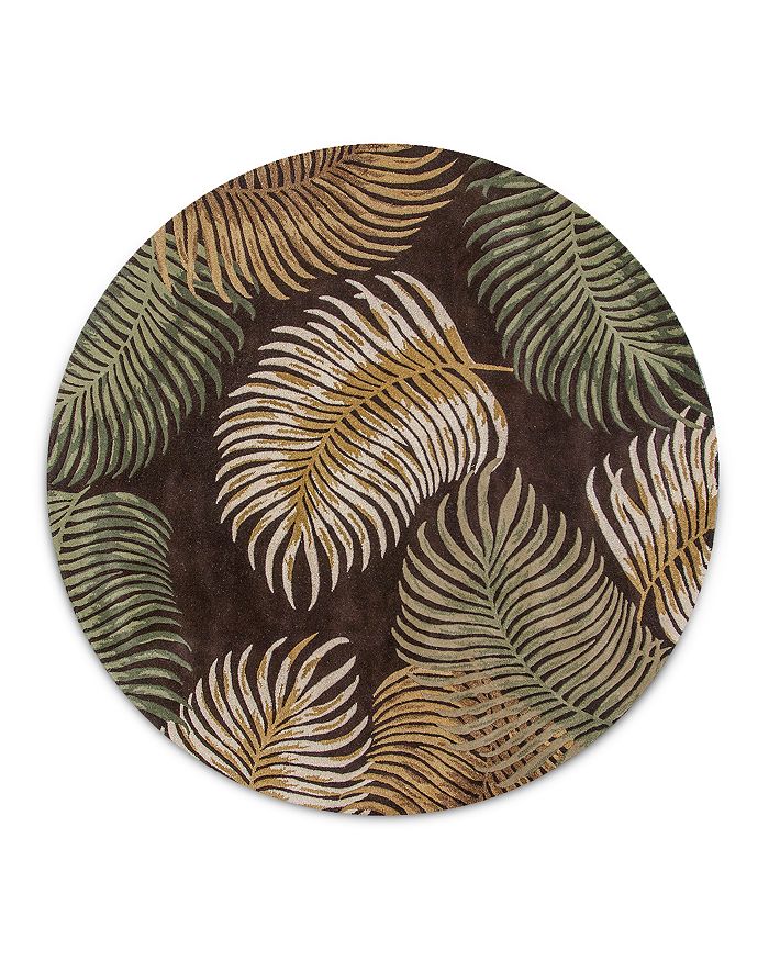Kas Havana Fern View 7'6" Round Area Rug In Brown