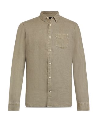 Allsaints Men's Gilles Linen Shirt (Safari Taupe)