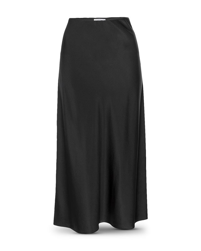 Frame Washable Silk Maxi Skirt In Noir