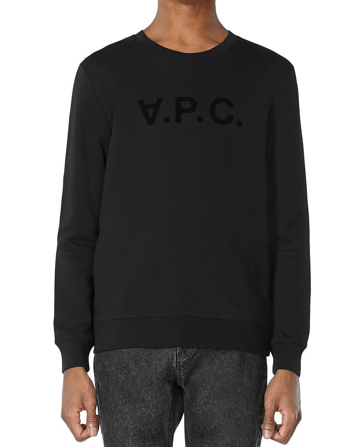 A.P.C. Flocked Velvet Logo Sweatshirt | Bloomingdale's