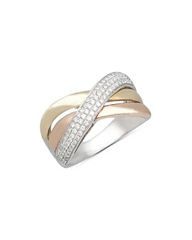 Bloomingdale's - Diamond Crossover Ring in 14K White, Yellow & Rose Gold, 0.35 ct. t.w. - 100% Exclusive