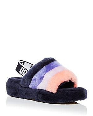 Ugg Women's Fluff Yeah Shearling Slingback Slippers In Purple Multi Stripe