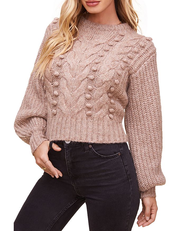 ASTR ASTR THE LABEL TINA CABLE KNIT SWEATER,ACT16146