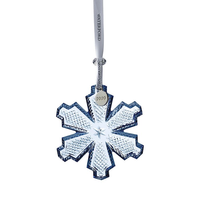 Waterford Topaz Ice Crystal Mini Snowflake Ornament In Blue