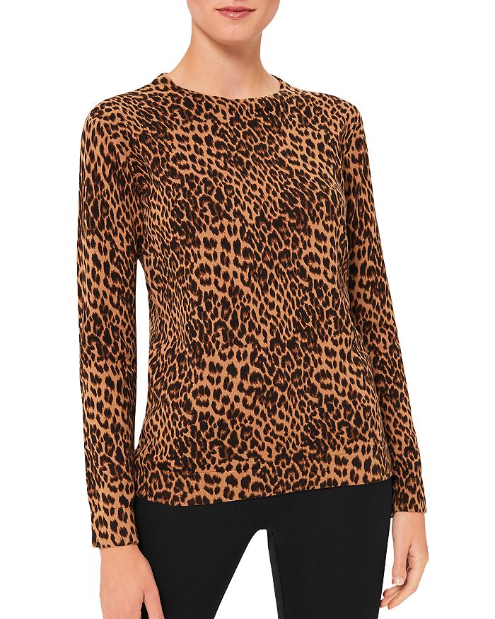 HOBBS LONDON Pamela Leopard Print Sweater | Bloomingdale's