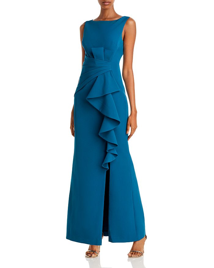 ELIZA J CASCADING RUFFLE GOWN,EJ0M0110