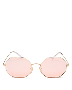 Ray Ban Ray-ban Unisex Icons Hexagonal Sunglasses, 54mm In Shiny Gold/photo Pink Mirror