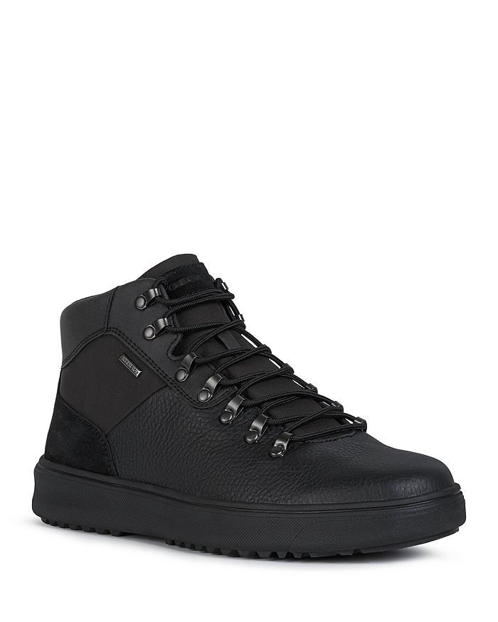 Geox Men's Cervinobabxa Leather And Suede Boots In Black