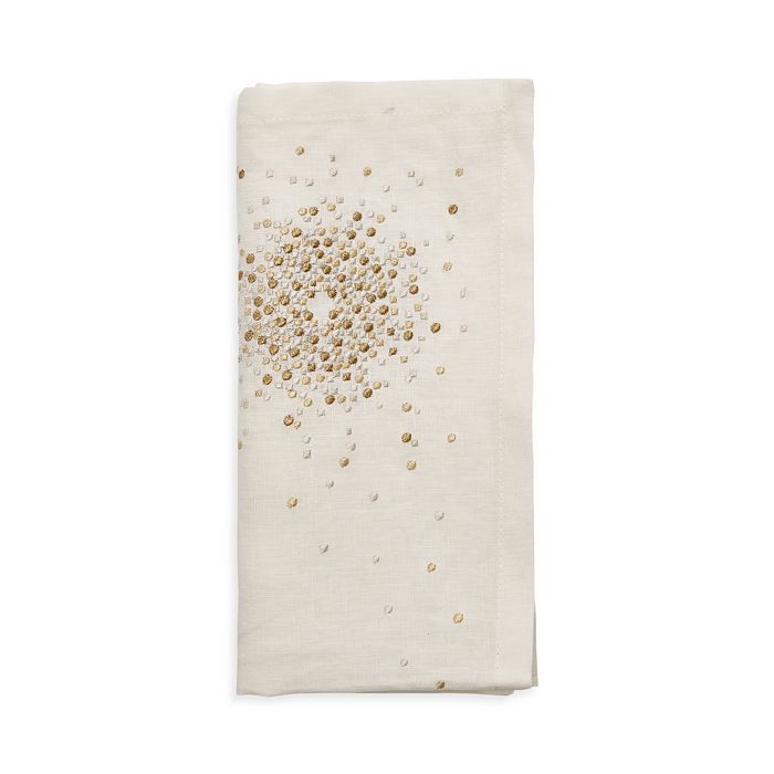 Kim Seybert Starburst Napkin In White/gold