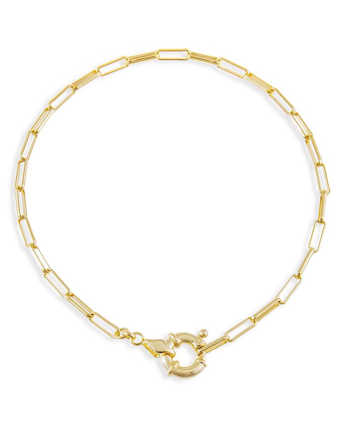 Adinas Jewels Adina's Jewels Oval Link Ankle Bracelet In Gold