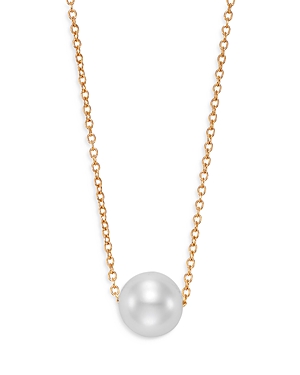 Bloomingdale's Cultured Freshwater Pearl Floating Pendant Necklace in 14K Yellow Gold, 16-18 - 100% 