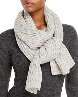 C By Bloomingdale's Solid Ribbed Cashmere Scarf - 100% Exclusive In ...