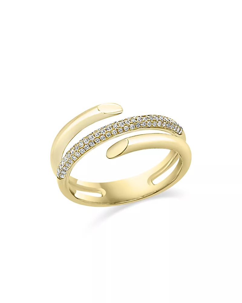 Bloomingdale's Fine Collection Diamond Pave Wrap Statement Ring in 14K Yellow Gold, 0.25 tcw