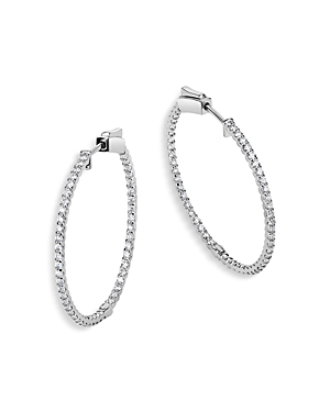 Bloomingdale's Diamond Inside Out Hoop Earrings in 14K White Gold, 1.0 ct. t.w. - 100% Exclusive