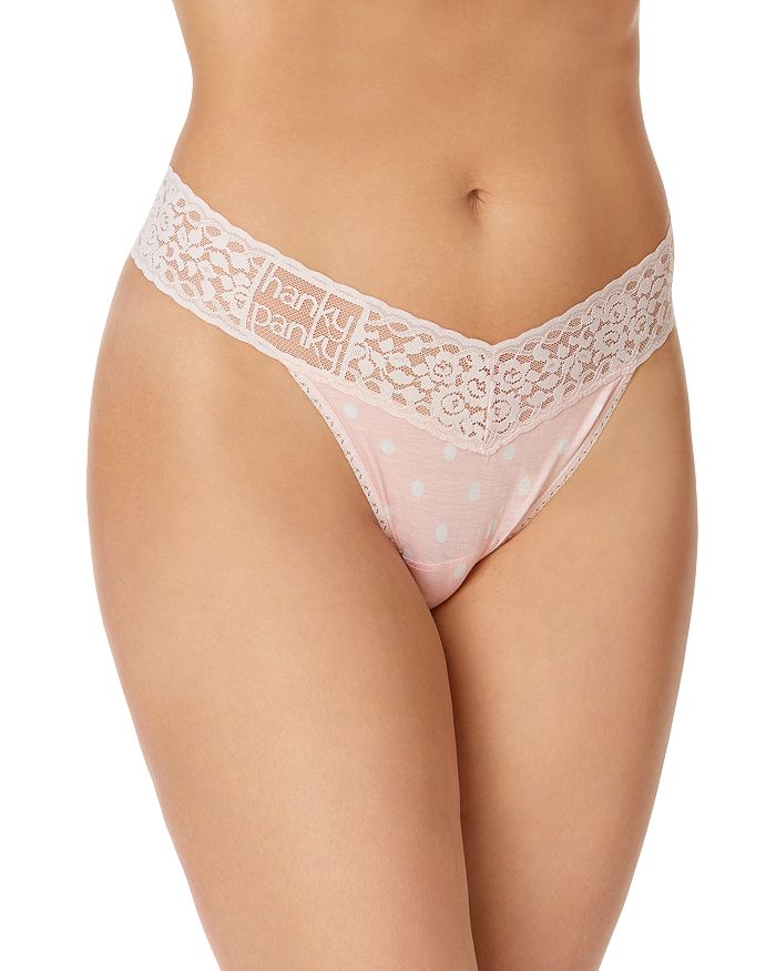Hanky Panky Cotton With A Conscience Petite Low Rise Thong In Cameo Pink