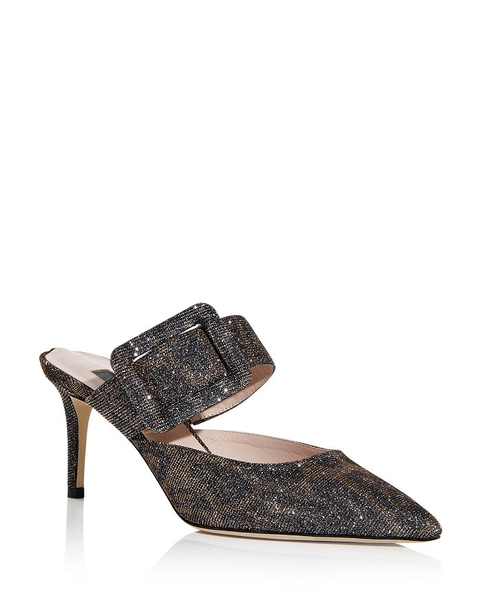 Sjp By Sarah Jessica Parker Women's Modish Glitter High Heel Slide Sandals In Leopard Fabric