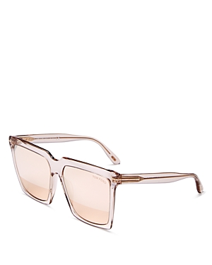 Shop Tom Ford Sabrina Square Sunglasses, 58mm In Purple/orange Mirrored Gradient