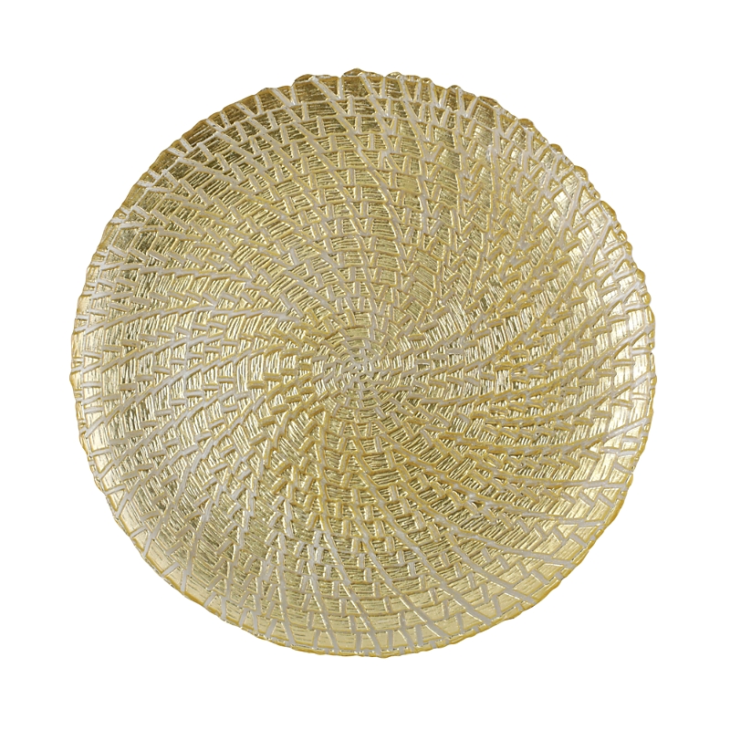Vietri Rufolo Glass Gold Crocodile Service Plate/charger In Gold