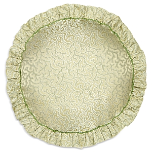 Gingerlily Coral Fern Round Decorative Pillow