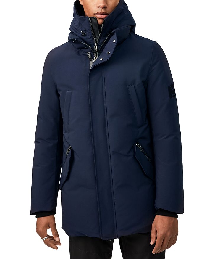 Mackage Edward Water Repellent Down Parka With Removable Bib In Navy ...