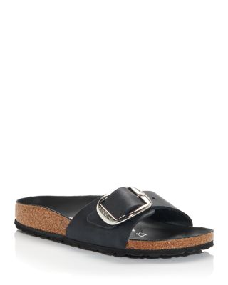 Birkenstock Statement Metallic Buckle Sandals In Black