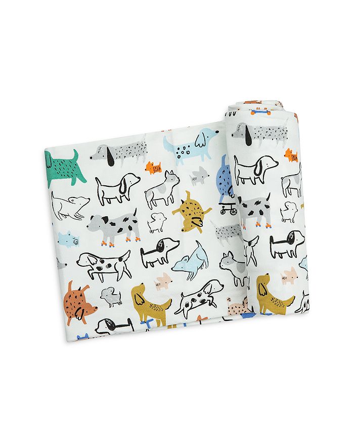Angel Dear Unisex Cool Pup Printed Swaddle Blanket - Baby In Blue