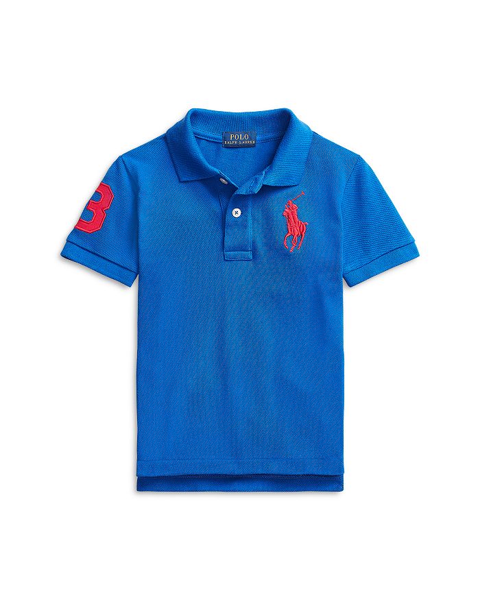 Ralph Lauren Polo  Boys' Heathered Cotton Polo Shirt - Little Kid In Sapphire Star
