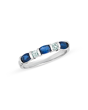 Bloomingdale's Sapphire and Diamond Band in 14K White Gold - 100% Exclusive Bloomingdale's Sapphire and Diamond Band in 14K White Gold - 100% Exclusive
