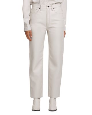 white leather pants womens
