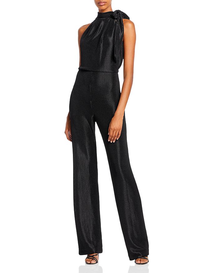 Black Halo Audrey Tie Neck Jumpsuit Bloomingdale s