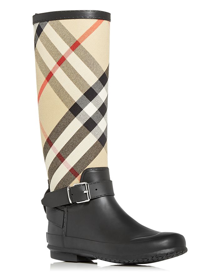 Burberry Women's Simeon Knee-high Vintage Check Boots In Black | ModeSens