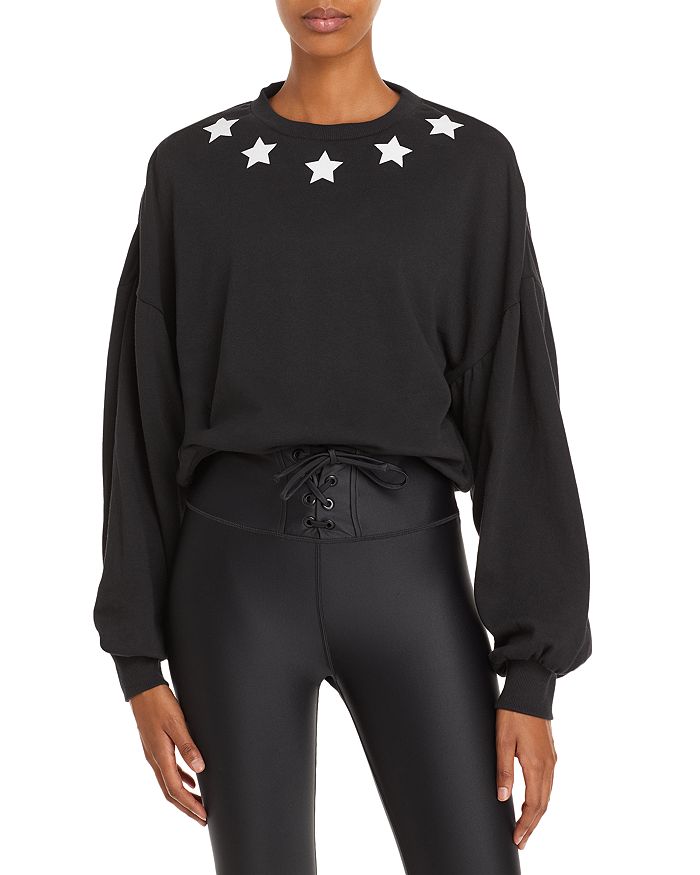 Aqua Athletic Star Print Sweatshirt - 100% Exclusive In Black