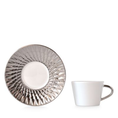 Bernardaud Twist White Single Espresso Cup and Saucer