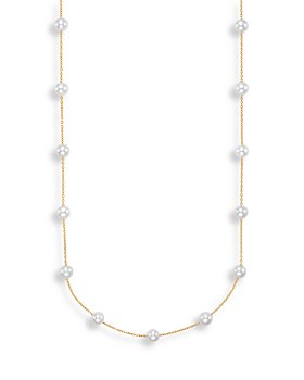 Bloomingdale's - Cultured Freshwater Pearl Station Necklace in 14K Yellow Gold, 17" - 100% Exclusive
