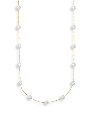 Bloomingdale's Cultured Freshwater Pearl Station Necklace in 14K Yellow Gold, 17 - 100% Exclusive