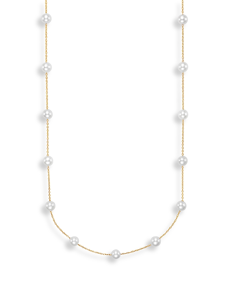 Bloomingdale's Fine Collection Cultured Freshwater Pearl Station Necklace in 14K Yellow Gold, 17