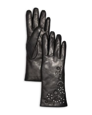 Bloomingdale's - Embellished Leather & Cashmere Gloves