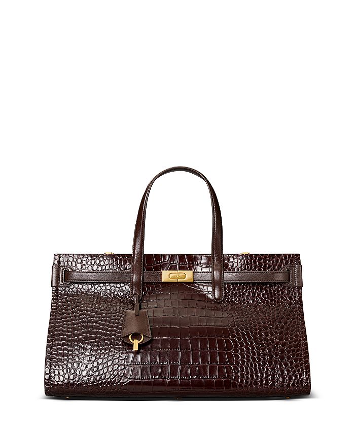 Lee Radziwill Leather Tote Bag in Brown - Tory Burch