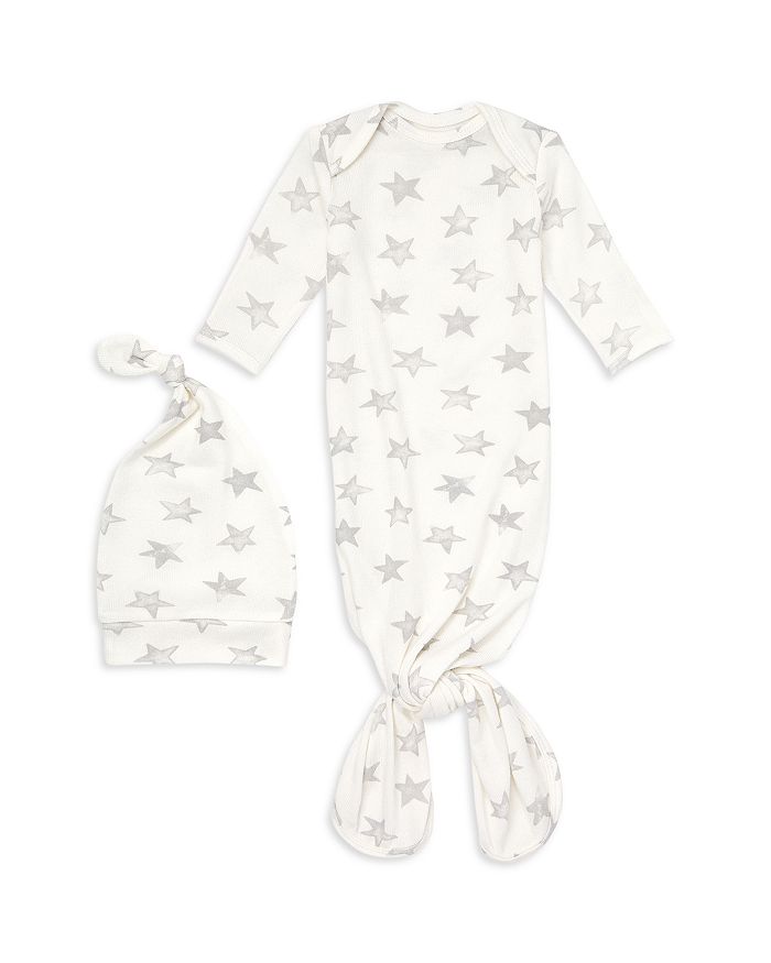 Aden And Anais Unisex 2 Pc. Star Print Snuggle Knit Gown & Hat Set - Baby