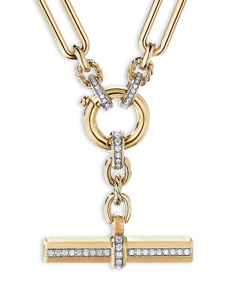 David Yurman Lexington Chain Necklace in 18K Yellow Gold with Diamonds, 18