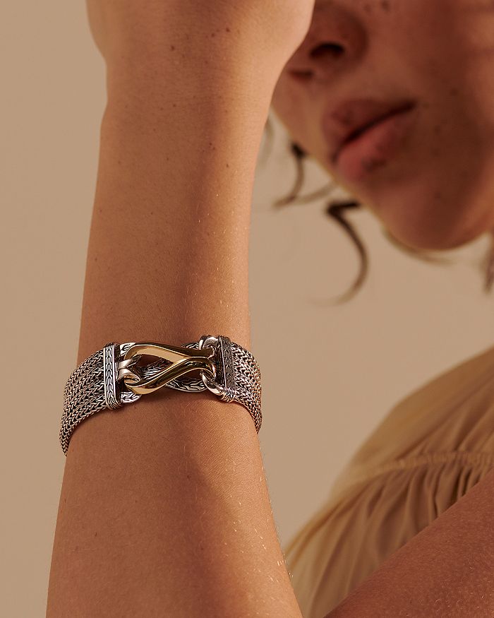 John Hardy Women's Classic Chain Asli-link Sterling Silver & 18k Yellow Gold Multi-row Bracelet In Silver