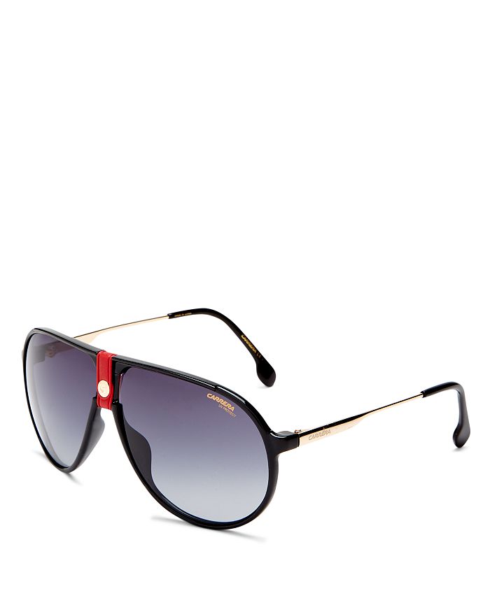 Shop Carrera Brow Bar Aviator Sunglasses, 59mm In Gold/dark Gray Gradient