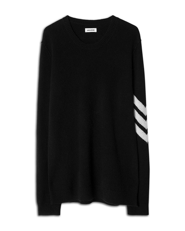 Shop Zadig & Voltaire Kennedy Cashmere Chevron Sweater In Noir