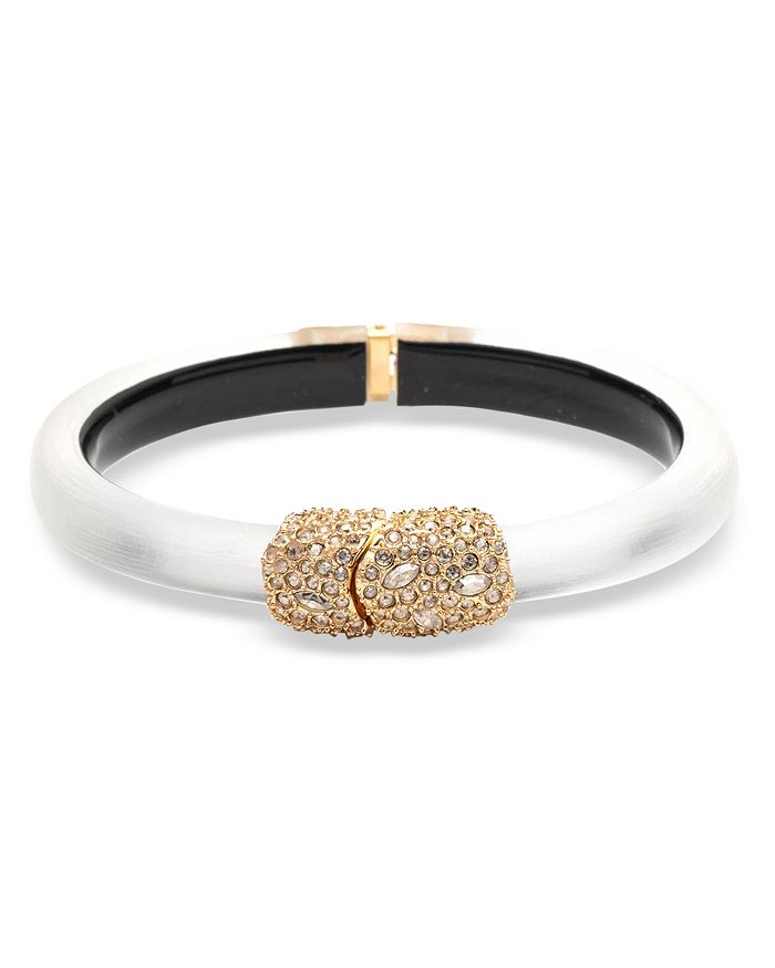 Alexis Bittar Crystal-detail Bangle Bracelet In Gold