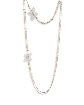 18K Yellow & White Gold Giardini Segreti Diamond Butterfly Long Statement Necklace, 40"